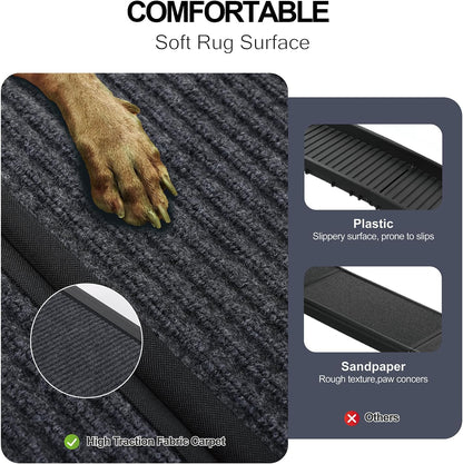 Dog Ramp for Car, Folding Dog Ramp for Large Dogs up to 250 lbs, Portable Dog Ramp for Truck, SUV & High Bed, Non-Slip Surface, Easy to Carry, Black (65" x 17.2")