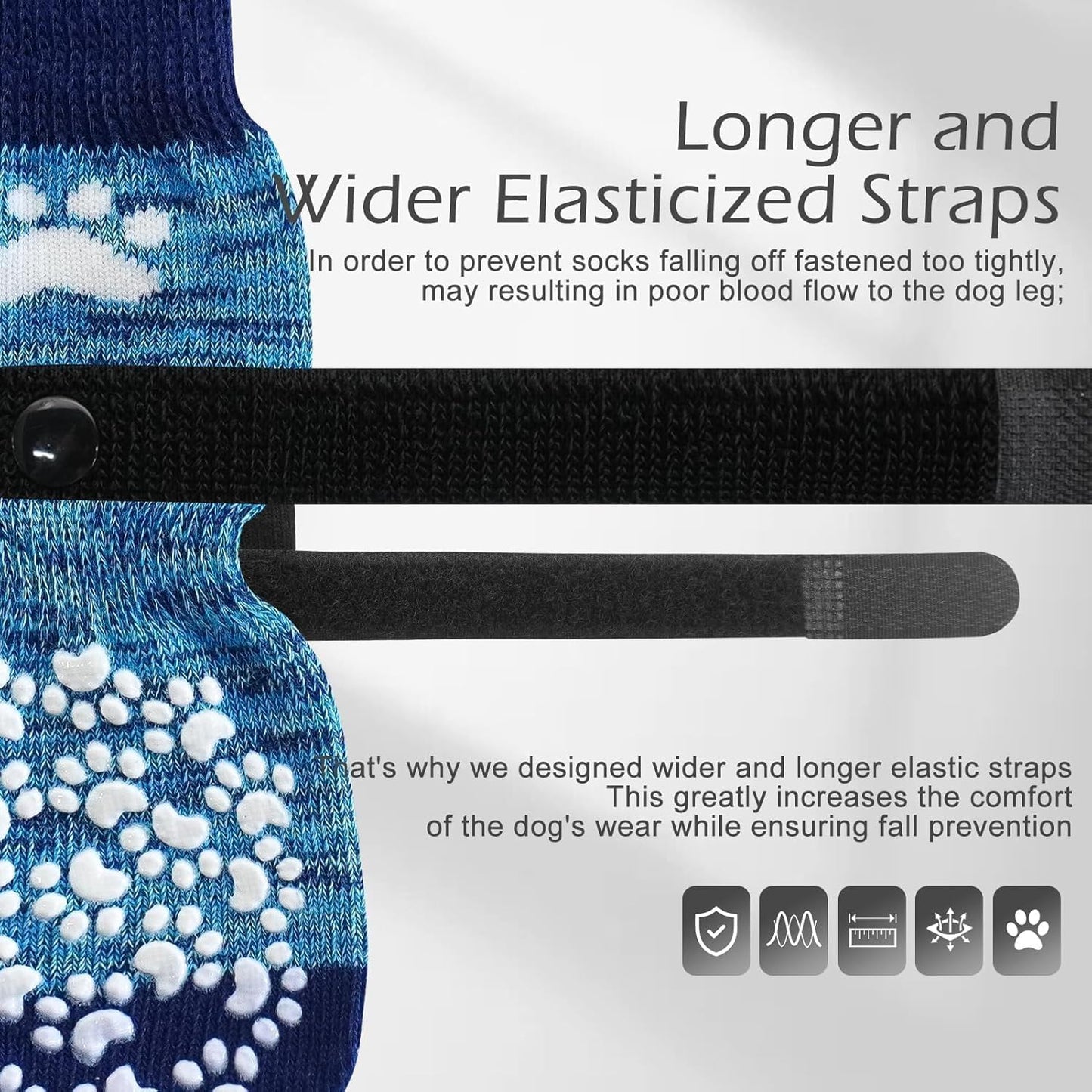 EXPAWLORER 6Pcs Anti-Slip Dog Socks to Prevent Licking Paws,Dog Shoes for Hot Pavement,Dog Booties Traction Control on Hardwood Floor,Boots & Paw Protectors, for Puppy Small Medium Large Senior Dogs