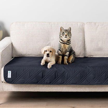 PetAmi Waterproof Couch Cover for Dogs, Reversible Furniture Cover Sofa Protector for Pet Cat Bed, Washable Blanket Dog Cover for Couch Seat, 52x82 Gray