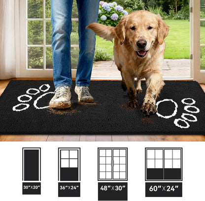 Bcoimo Super Absorbent Dog Door Mat, 30"*20" Anti Slip Mat for Muddy Paws, Pet Rugs for Dirty Paws Washable that Absorbs Moisture and Dirt, for Dog Cage and Pet Resting Carpet