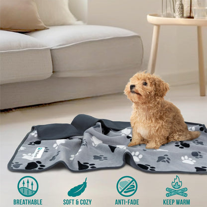 PetAmi Waterproof Dog Blanket for Medium Large Pets Dogs Cats, Pet Couch Cover Protector for Furniture, Reversible Washable Soft Fleece Cat Blanket for Bed Couch Sofa, 40x60 (Taupe/Beige)