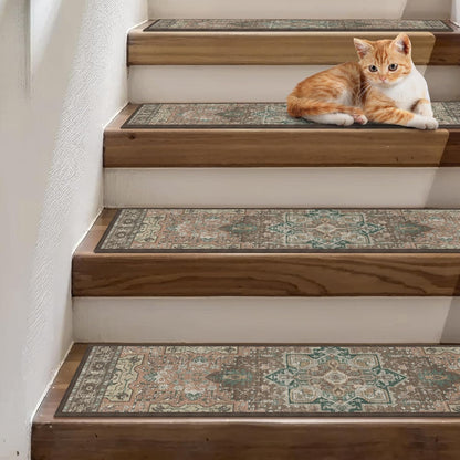 sarben Non Slip Stair Treads for Wooden Steps 15PCS - 8"x30" Indoor Safety Carpet, Edging Mats with TPE Adhesive Backing, Pet and Elderly Friendly Stair Rugs (Taupe) - Colors B