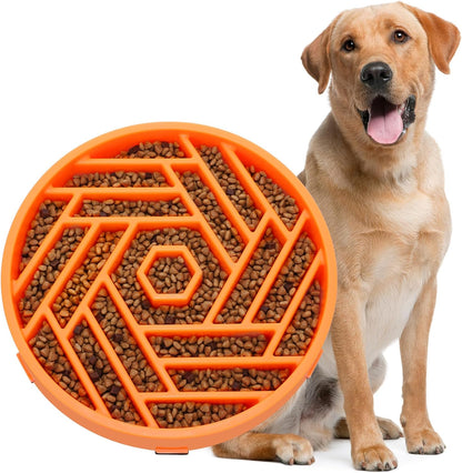 WHIPPY Slow Feeder Dog Bowl, Puzzle Maze Design to Slow Down Eating, 3-Cup Capacity, Anti-Gulping Food Bowl for Medium & Large Dogs,Black