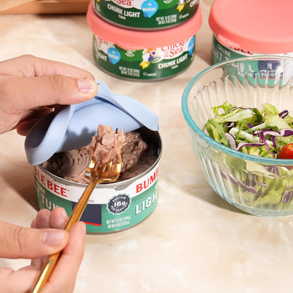 2PCs 3.0-inch Silicone Can Lids for Chef Boyardee | Van Camp's | Goya | Bush's Best | Farmer's Market Can, Can Cover for Canned Goods, Soup Can Cap, Fit Most Standard Size, Dishwasher Safe (Lids ONLY)