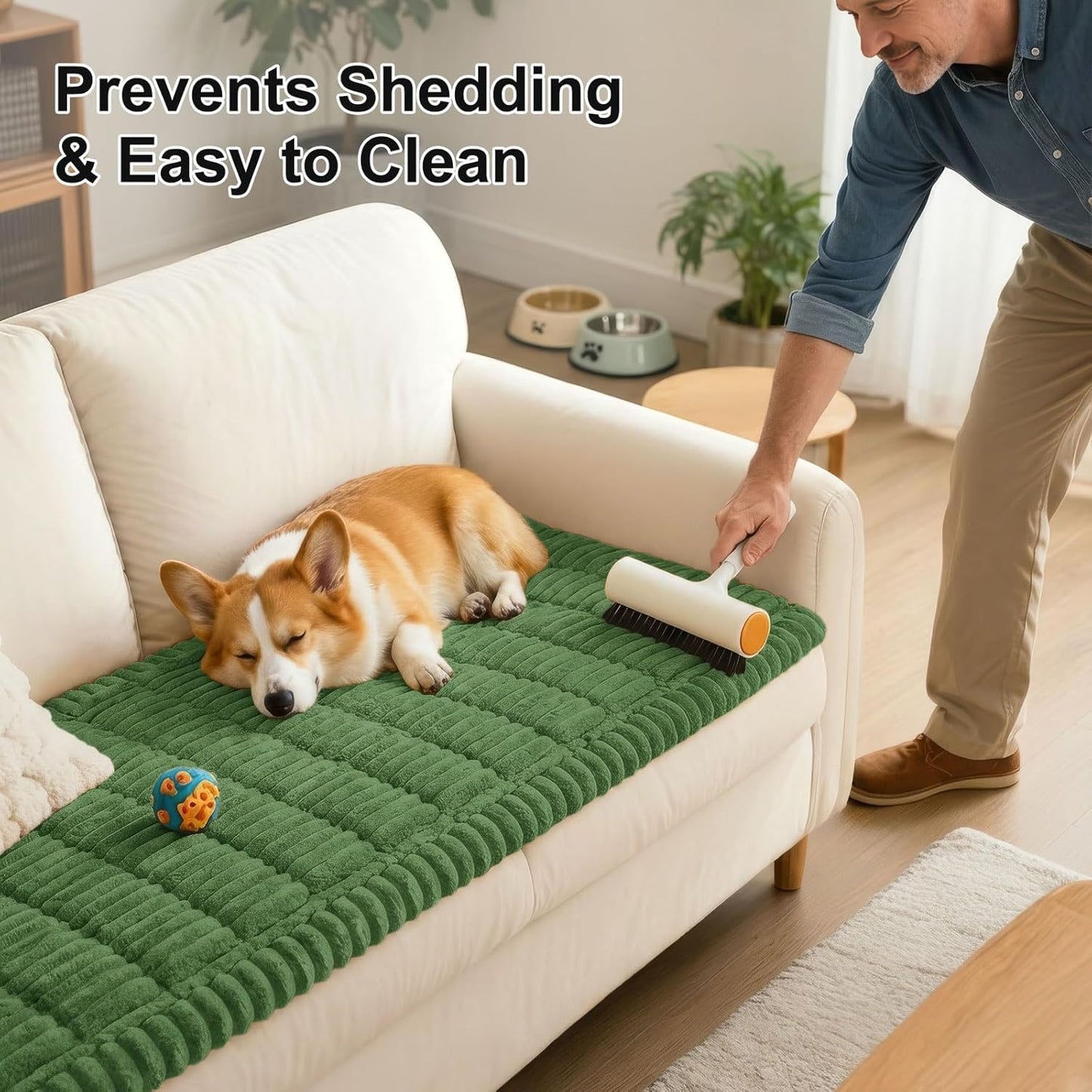 Smiry Couch Cover for Dogs, Non Slip Washable Sofa Protector for Pets, Soft Furniture Cover for Leather & Fabric Couches, Cozy Protect Against Fur, Dirt & Everyday Messes (Dark Grey, 27.6" x 59")