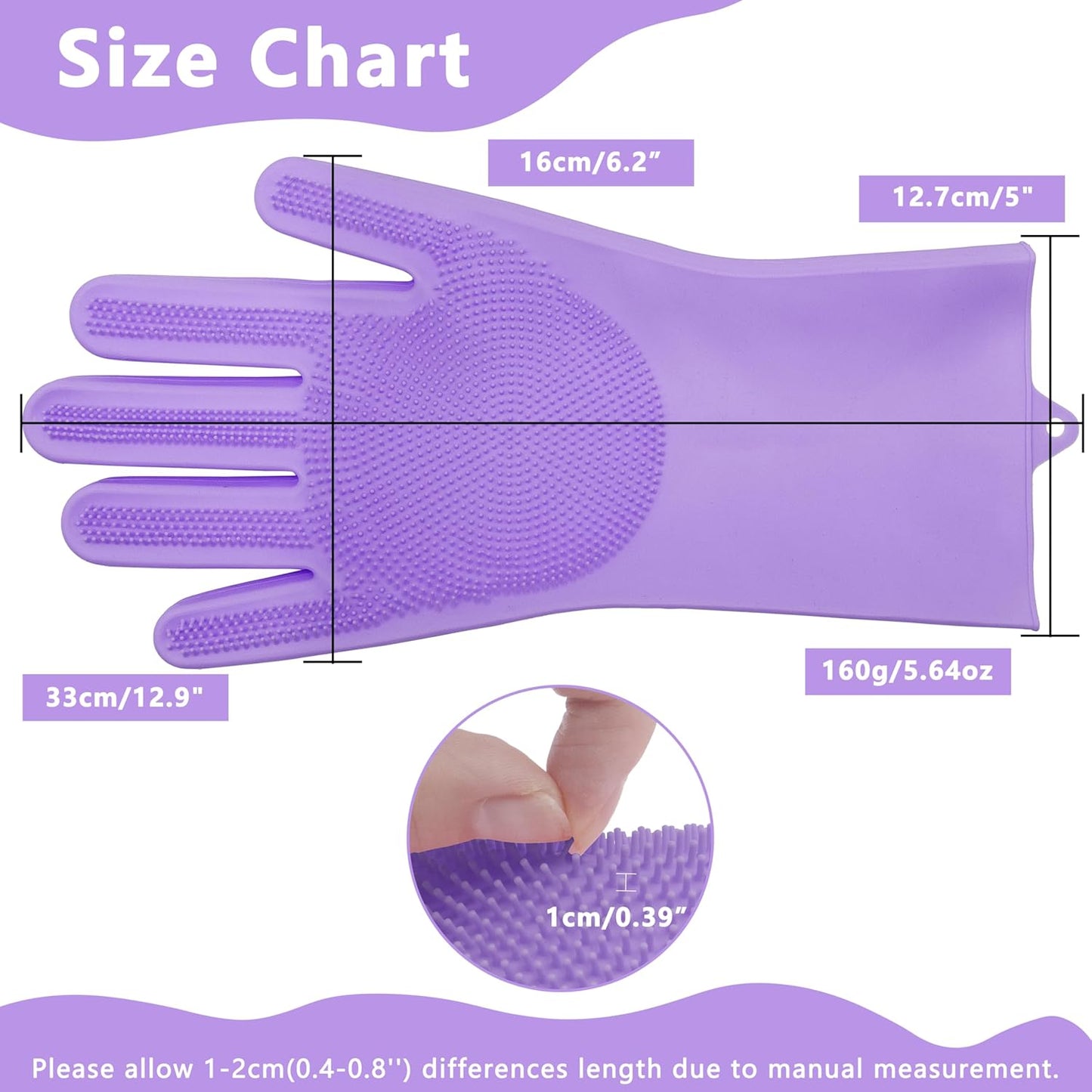 Pet Grooming Gloves—Heat Resistant Dog Washing Gloves with High-Density Teeth, Dog Bath Scrubber with Enhanced Five Finger Design, Silicone Gloves for Dogs and Cats Bathing, Massage (Blue)