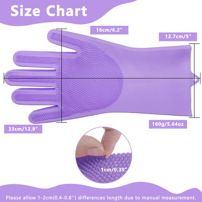 Pet Grooming Gloves—Heat Resistant Dog Washing Gloves with High-Density Teeth, Dog Bath Scrubber with Enhanced Five Finger Design, Silicone Gloves for Dogs and Cats Bathing, Massage (Blue)