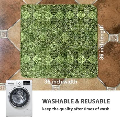 nunubaby Washable Pee Pads for Dogs, Stylish, Non-Slip and Leak-Proof Pee Pads. Reusable Potty Pads for Dogs for Crates and Floors.(Beige/Multi, 24" x48" )