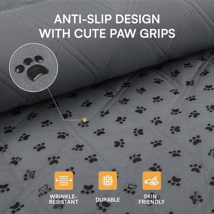Luciphia 100% Waterproof Couch Cover Blanket for Dogs Anti-Slip Pet Couch Protector Sofa Mat Puppy Cat with Non-Slip Bottom, Grey, 30x70 Inch
