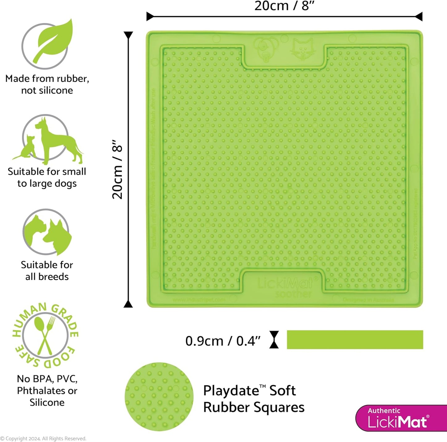 LickiMat Classic Soother Slow Feeder for Dogs Lick Mat Boredom Anxiety Reducer Perfect for Food Treats Yogurt Liquid Food Peanut Butter Fun Alternative to a Slow Feed Dog Bowl, Turquoise