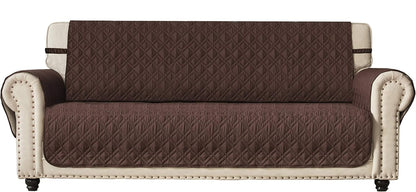 Ameritex Couch Sofa Slipcover 100% Waterproof Nonslip Quilted Furniture Protector for Dogs, Children, Pets, Machine Washable (Beige, 68")