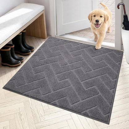 PURRUGS Dirt Trapping Door Mat 20" x 31.5", Non-Slip Machine Washable Entry Rug, Dog Doormat, Indoor Front Door Mat, Super Absorbent Entryway Rug for Muddy Shoes & Paws, Taupe