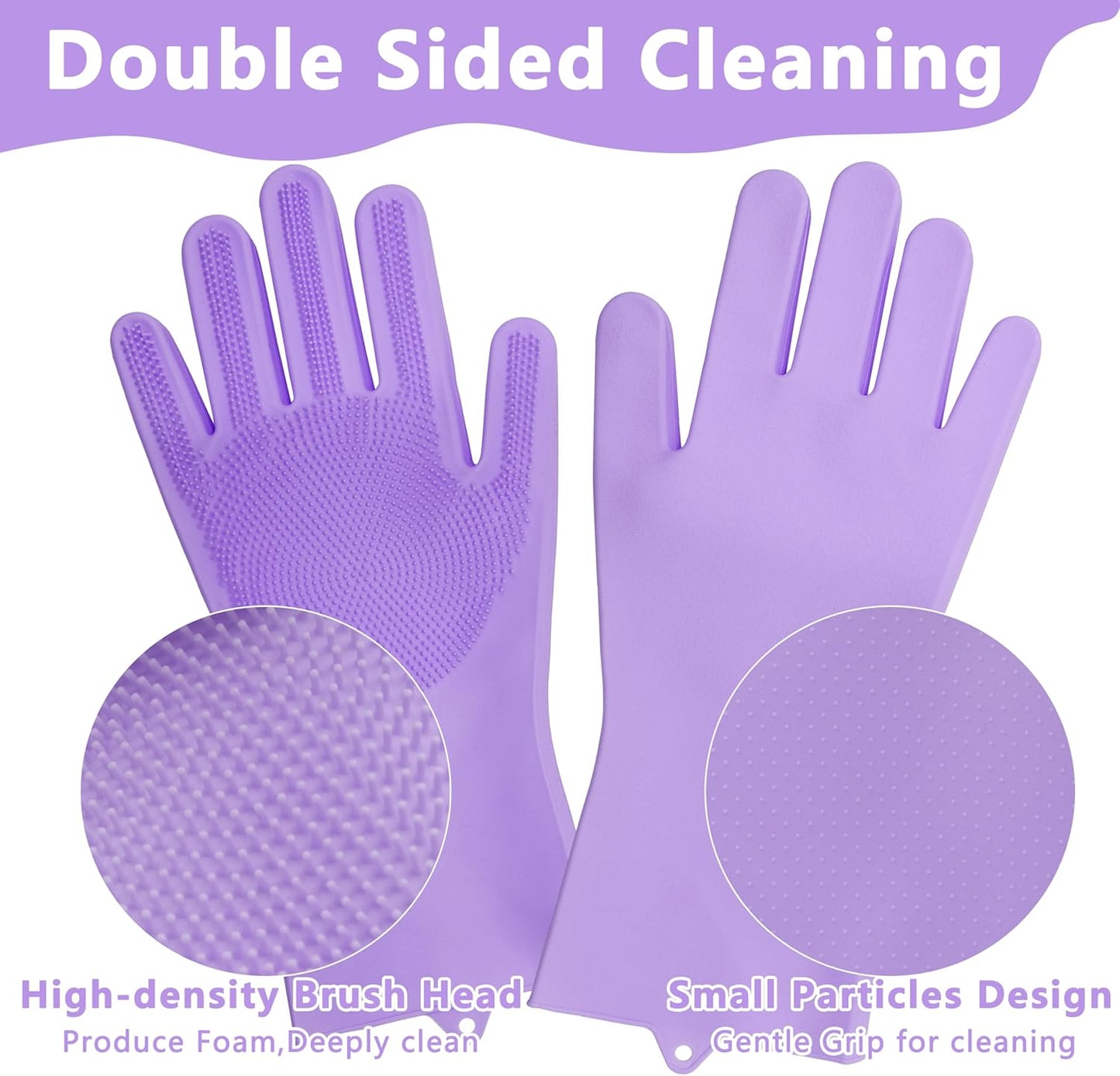 Pet Grooming Gloves—Heat Resistant Dog Washing Gloves with High-Density Teeth, Dog Bath Scrubber with Enhanced Five Finger Design, Silicone Gloves for Dogs and Cats Bathing, Massage (Blue)