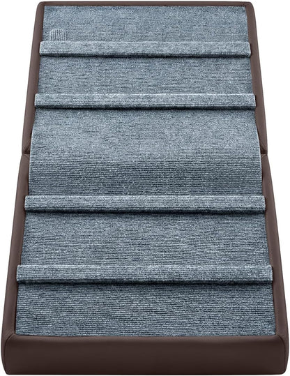 Dog Ramp for Small Dogs, 15.7" H 3-in-1 18.5" Extra Wide Foldable Ottoman & Hidden Storage Design Dog Stairs for Couch Sofa, Non-Slip Pet Steps for Puppy Senior Injured Dogs (White)