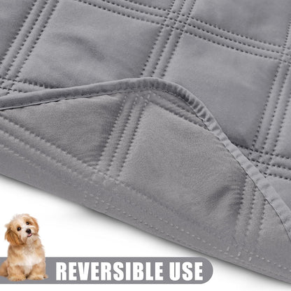 Smiry Waterproof Dog Bed Cover Blanket 30x70, Soft Reversible Pet Blanket, Washable Leakproof Cats Dogs Couch Cover for Sofa, Couch, Furniture, Grey/Dark Grey