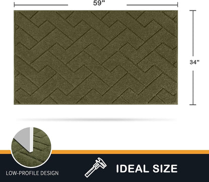 PURRUGS Dirt Trapping Door Mat 20" x 31.5", Non-Slip Machine Washable Entry Rug, Dog Doormat, Indoor Front Door Mat, Super Absorbent Entryway Rug for Muddy Shoes & Paws, Taupe