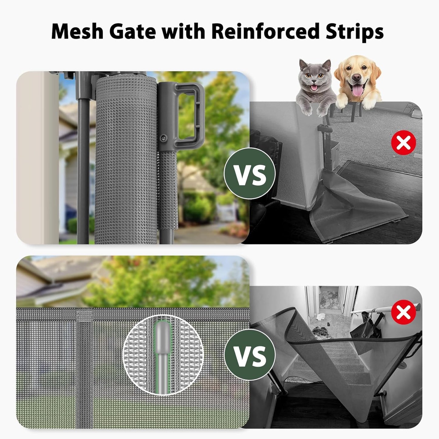 250" Reinforced Extra Wide Baby Gate Retractable Dog Gate, 21ft Extra Long Baby Gate Retractable Gates for Dogs, 48" Extra Tall Pet Gate Retractable Fence Outdoor Gate for Deck/Garage/Patio, Black
