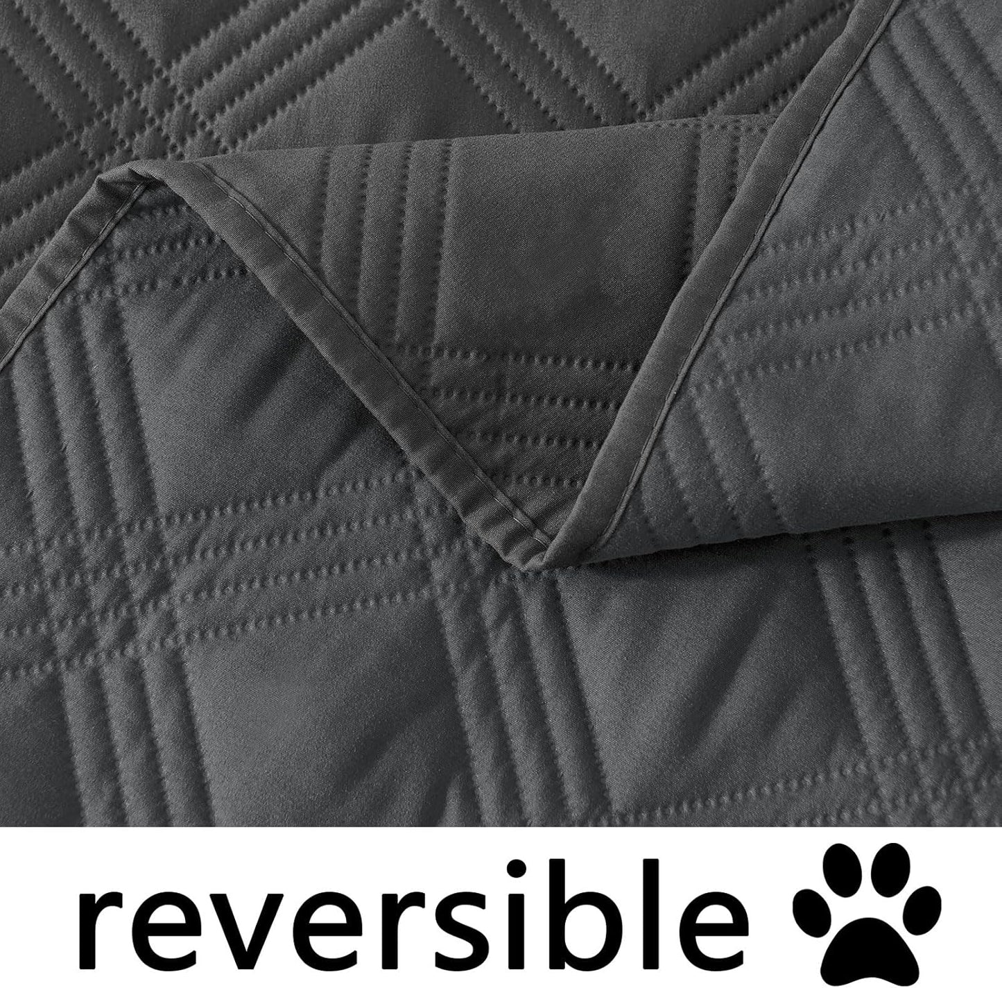 hyha Waterproof Dog Bed Blanket, Soft Pet Blankets, Waterproof Couch Cover for Dogs, Reversible Sofa Covers Washable for Furniture (30x70 Inch, Grey/Dark Grey)