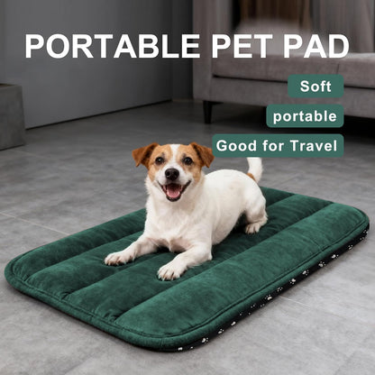 Dog Bed Mat, Reversible Crate Pad & Cute Dog Bed - Machine Washable Kennel Mat with Ultra Soft for Small Dogs (Cool/Warm), 24" x 18", Grey&Star
