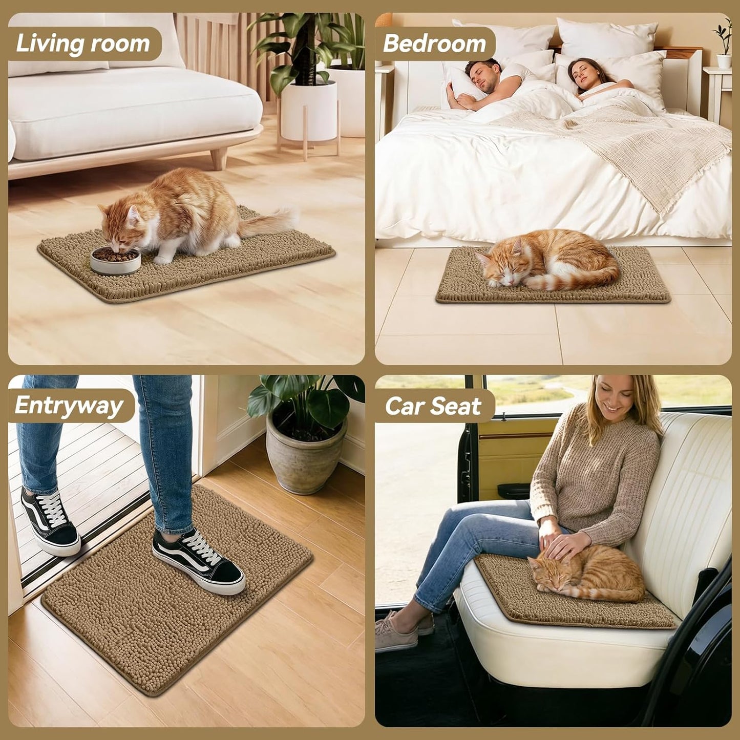 Bcoimo Super Absorbent Dog Door Mat, 30"*20" Anti Slip Mat for Muddy Paws, Pet Rugs for Dirty Paws Washable that Absorbs Moisture and Dirt, for Dog Cage and Pet Resting Carpet