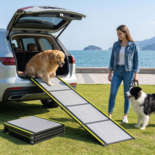 Dog Ramp for Car 70" L*20" W Portable Dog Ramps for Large Dogs with Non-Slip Rug Surface Portable Dog Car Ramp for SUV & Truck,Pet Ramp for Dogs to Get in Car Outdoor&Indoor
