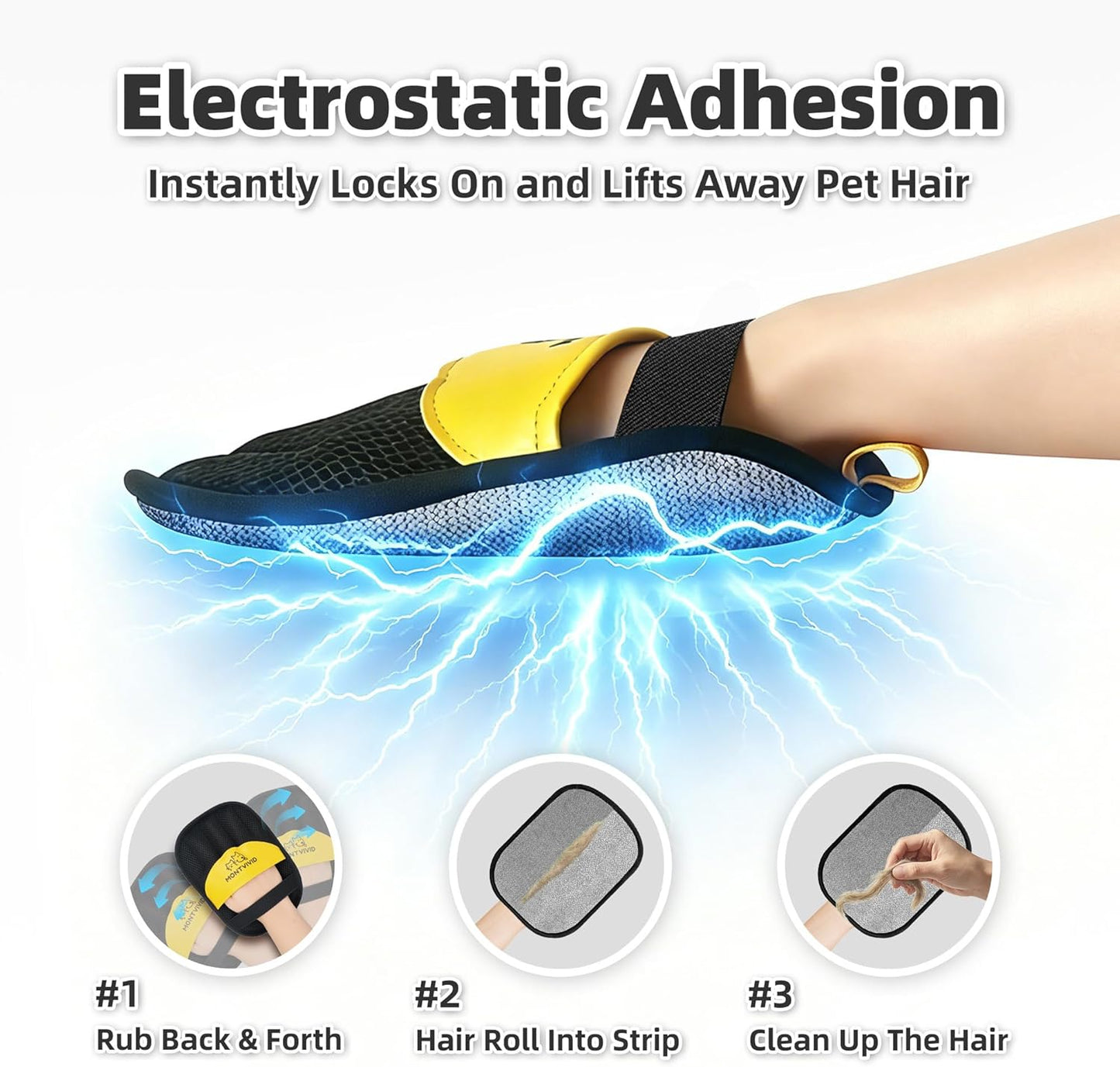 Pet Hair Removal Glove,Newly Upgraded Reusable Electrostatic Cat & Dog Hair Remover for Furniture, Couch,Carpets & Laundry – Magic Brush Hair Cleaning Tool for Pet Owners