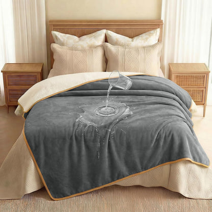 Luciphia Waterproof Bed Blanket Washable,Soft Sherpa Fleece Puppy Reversible Throw Blankets for Small Dog Cat,Furniture Cover Protector Couch Bed from Liquid Pee and Pet Fur, Light Grey, 40" x 28"