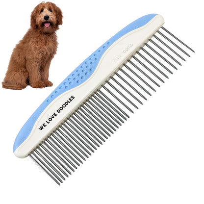 Metal Dog Combs for Grooming Matting, Doodle Brush, Dematting Pet Comb, Grooming Tools, Detangler Brush, Dematting Tools for Dogs, 2 Pack