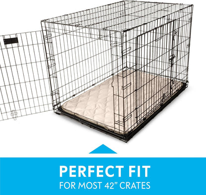 Paw Inspired Washable Padded Crate Mats for Dogs | 29” x 18” Pad, Fits 30-inch Kennels | Leakproof, Waterproof Bottom, Plush Pet Beds (Gray)