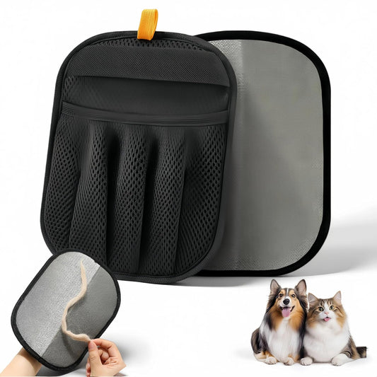 Pet Hair Remover Glove for Dogs & Cats – Reusable Electrostatic Lint Remover for Couch, Furniture, Carpet & Clothing, 5-Finger Design Pet Hair Removal Tool for Sofa, Car Seat & Bedding