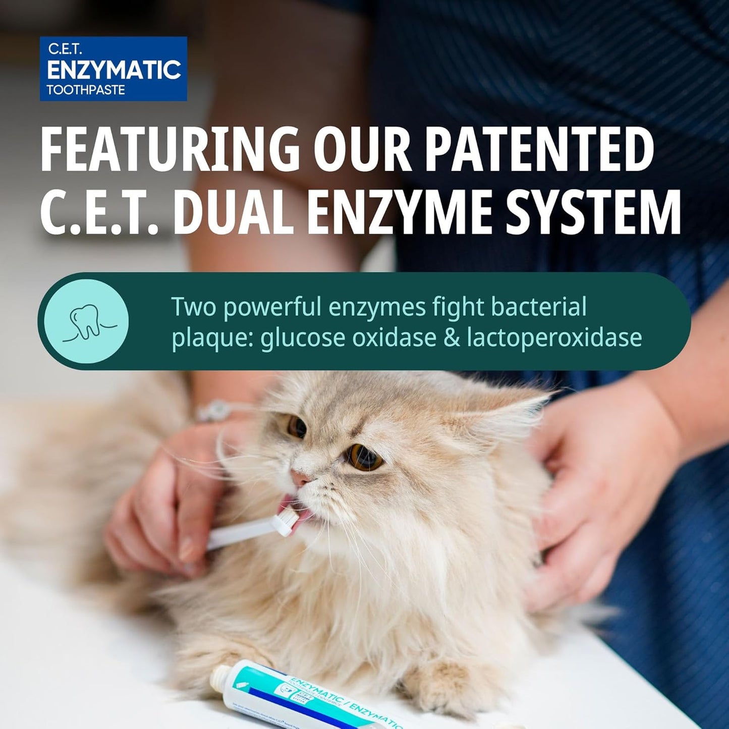 Virbac C.E.T.® Enzymatic Toothpaste| Tartar & Plaque Control for Fresh Breath | Pet Dental Care Toothpaste | Poultry Flavor, 2.5 oz