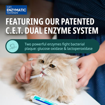 Virbac C.E.T.® Enzymatic Toothpaste| Tartar & Plaque Control for Fresh Breath | Pet Dental Care Toothpaste | Poultry Flavor, 2.5 oz