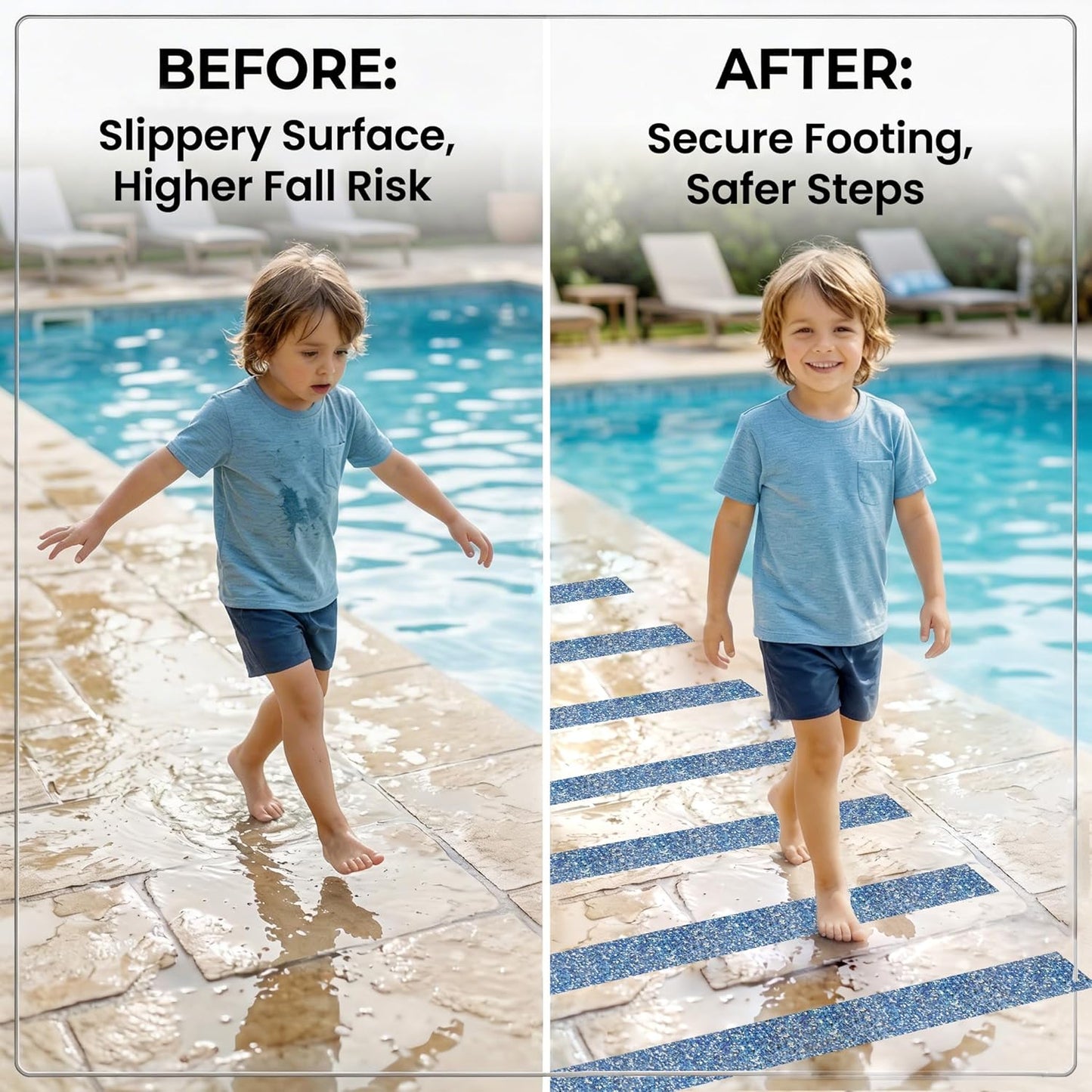 LifeGrip Stair Treads Non-Slip (15PCS), Anti Slip Transparent Stair Treads Tape for Indoor Wooden Step (4"X30"X15P-Treads)