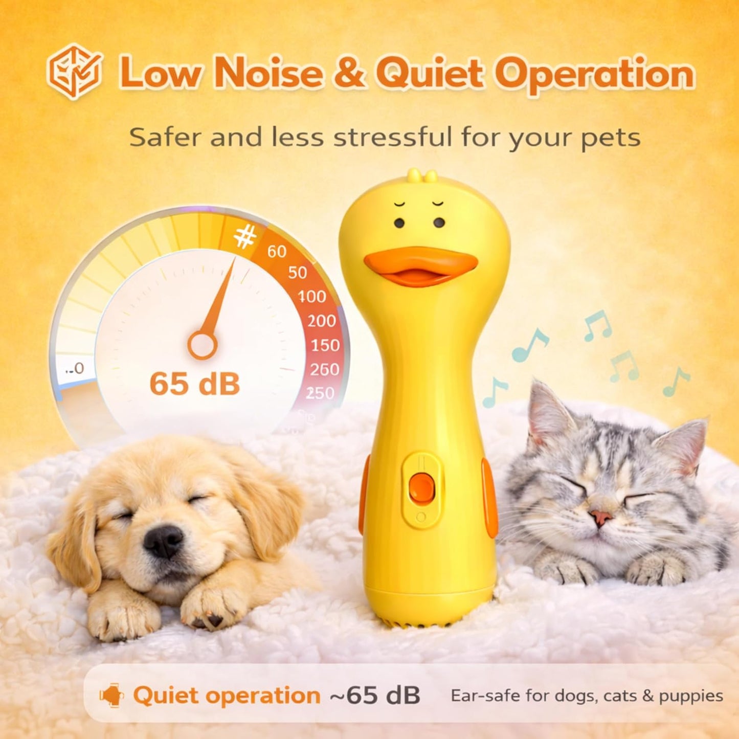 Pet Hair Dryer - Quiet Dog Blower Grooming Dryer – 2-in-1 Dog Dryer for Pet Grooming with Replaceable Slicker Brush, Compact Lightweight ABS Dogs Blower, Low Noise for Cats, Puppies & Dogs