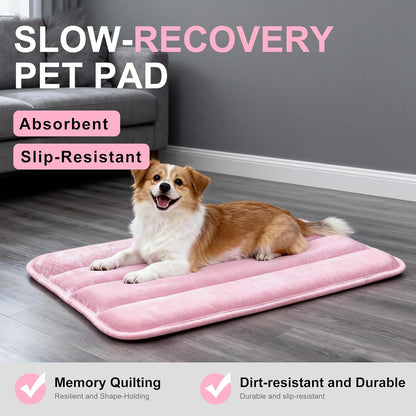 Dog Bed Mat, Reversible Crate Pad & Cute Dog Bed - Machine Washable Kennel Mat with Ultra Soft for Small Dogs (Cool/Warm), 24" x 18", Grey&Star