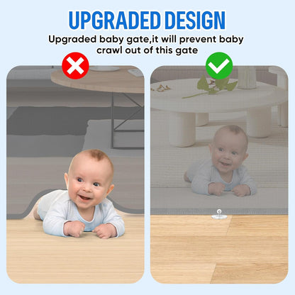 Upgraded Retractable Baby Gate, Extra Wide Safety Kids or Pets Gate, 33” Tall, Extends to 71” Wide, Mesh Safety Dog Gate for Stairs, Indoor, Outdoor, Doorways, Hallways(33”x71”, Black)