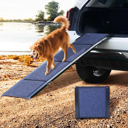 DoCred Dog Ramp for Car, 71'' L x 20'' W Dog Ramps for Large Dogs, Extra Wide Pet Ramp with Non-Slip Surface for Medium & Large Dogs to Get in Car, SUV & Truck, Supports Up to 250 Lbs