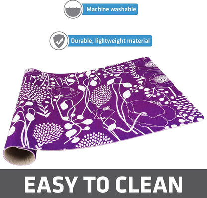 Drymate Pet Bowl Placemat, Dog & Cat Food Feeding Mat - Absorbent Fabric, Waterproof Backing, Slip-Resistant - Machine Washable/Durable (USA Made) (12” x 20”) (Indigo)
