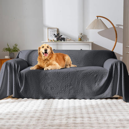 Waterproof Couch Cover, Reversible, Pet-Friendly, Washable and Anti-Slip Couch Covers for Sofa Protection with 3 Cushions, Sofa Slipcovers for Dogs and Cats (71×118in/Brown)