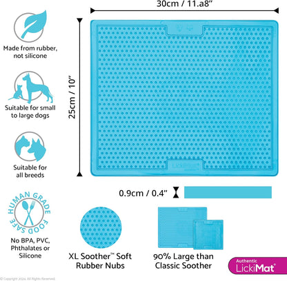 LickiMat X Large Breed Buddy Dog Lick Mat, Dog Calmer, Slow Feeder, Anxiety Reliever Alternative to Puzzle Toys, Slow Feeding Bowls. Use Peanut Butter, Wet, Raw, Mixed Food, Healthy Treats - Orange