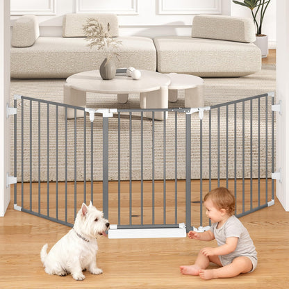 29.4-78" Extra Wide Baby Gate, Long Dog Gates Indoor for Doorways Stairs, Essential Large Safety Gate for Child Toddler with Anti-Trip Pedal, Adjustable Pet Gate, 28" Tall 3 Metal Panels Black