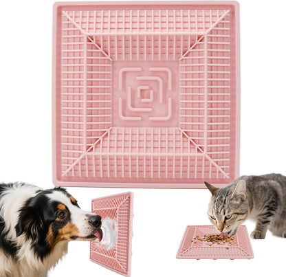 Lick Mat for Dogs and Cats, Slow Feeder Mats with Suction Cups - Bathing, Grooming and Training, Anxiety Relief Feeding Pad,Dishwasher-Safe Yellow