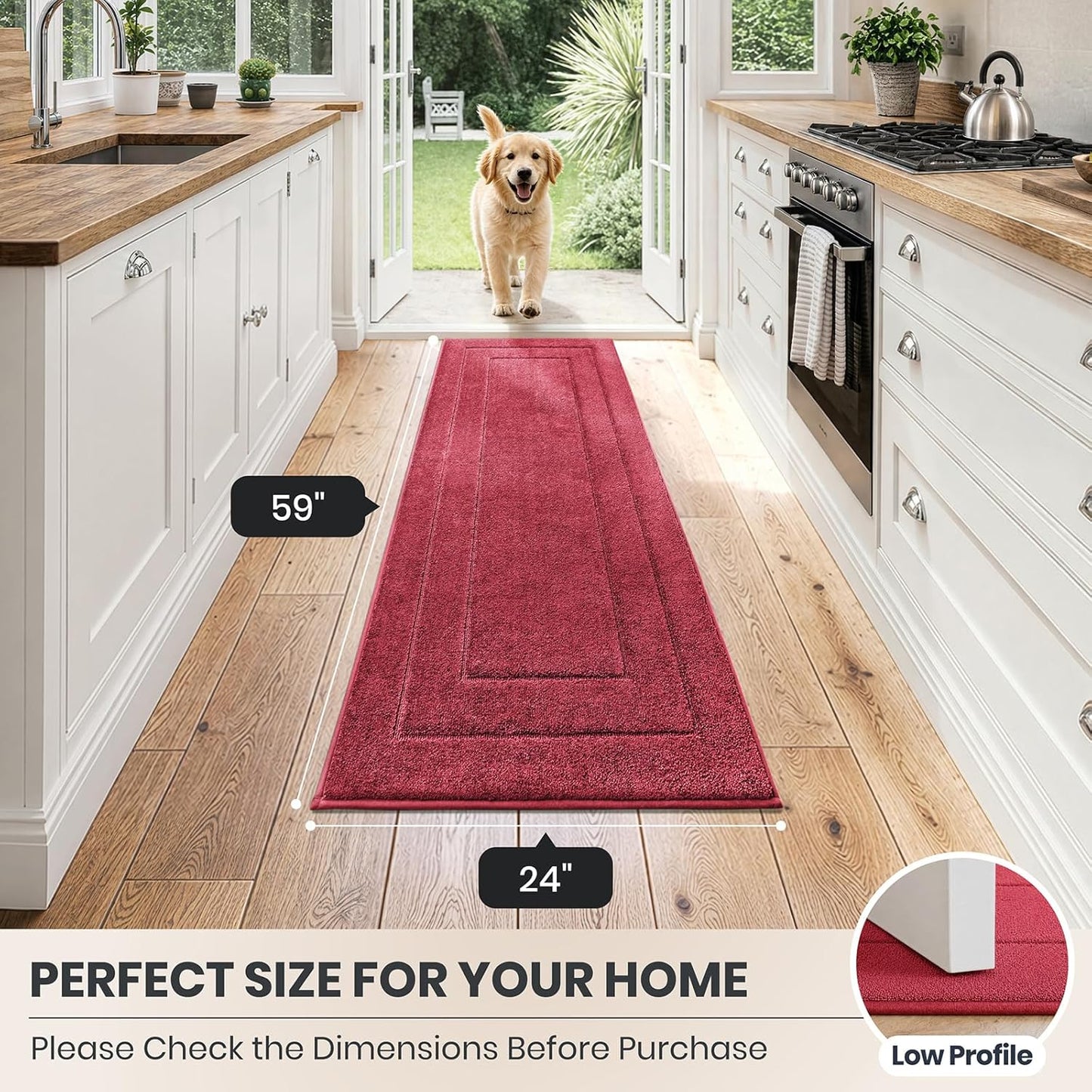 PURRUGS Dirt Trapping Door Mat 32" x 47", Non-Slip/Skid Machine Washable Entryway Rug, Dog Doormat, Super Absorbent Welcome Mat for Muddy Wet Shoes and Paws, Grayish Brown