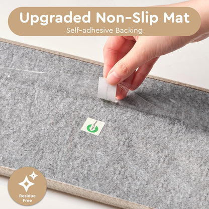 tchdio Stair Treads Landing Mat Non Slip, Soft Stair Treads for Wooden Steps Indoor, Stair Carpet Treads Reusable Adhesive for Kids Elders and Pets, Washable Stair Rugs Stair Runner 31"x31" Beige