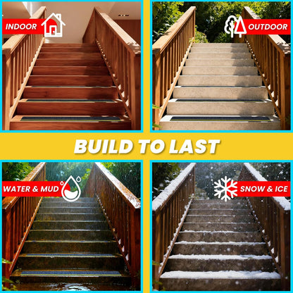 LifeGrip Stair Treads Non-Slip (15PCS), Anti Slip Transparent Stair Treads Tape for Indoor Wooden Step (4"X30"X15P-Treads)
