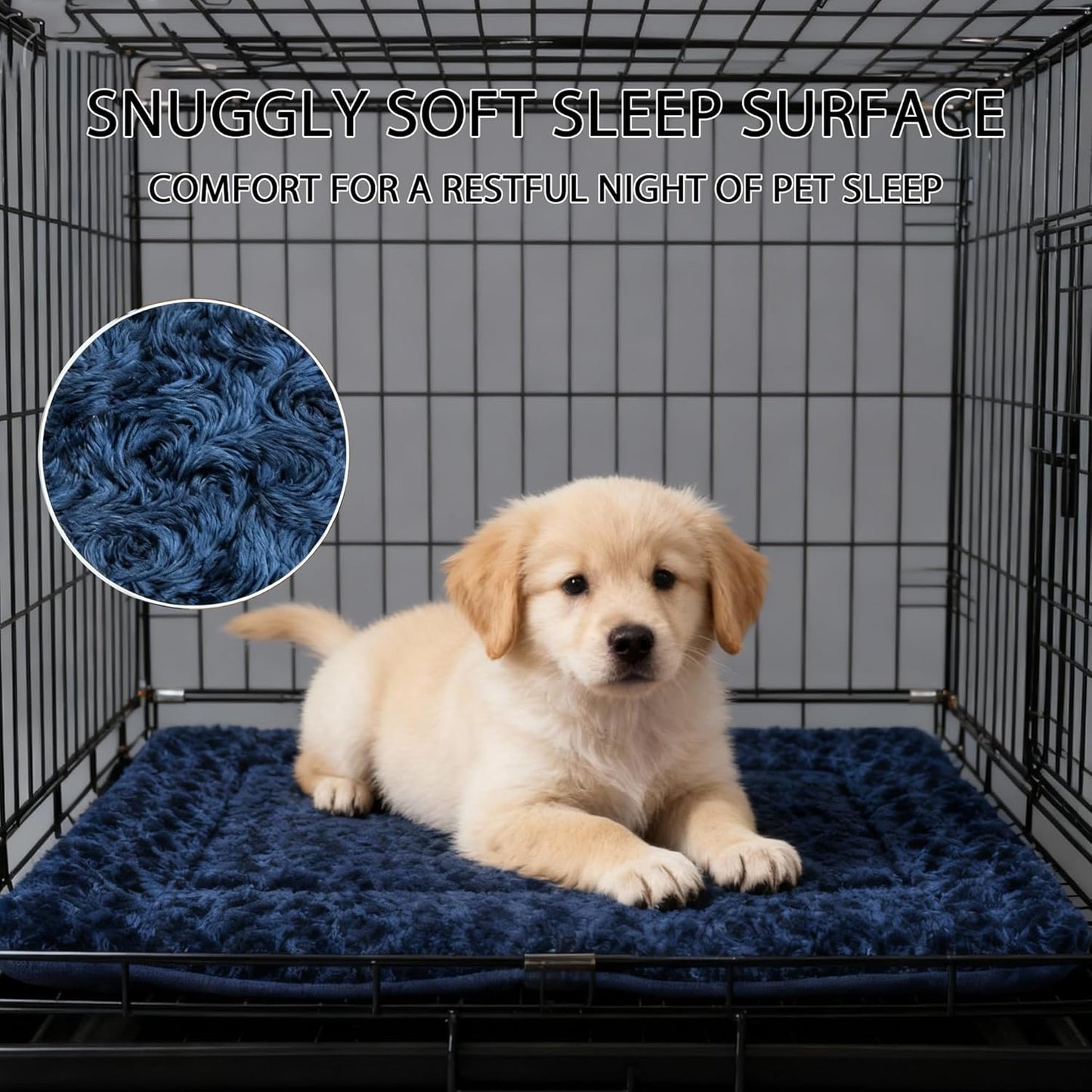 Dog Bed Mat, Reversible Crate Pad & Cute Dog Bed - Machine Washable Kennel Mat with Ultra Soft for Small Dogs (Cool/Warm), 24" x 18", Grey&Star