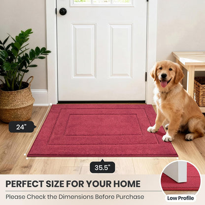 PURRUGS Dirt Trapping Door Mat 32" x 47", Non-Slip/Skid Machine Washable Entryway Rug, Dog Doormat, Super Absorbent Welcome Mat for Muddy Wet Shoes and Paws, Grayish Brown