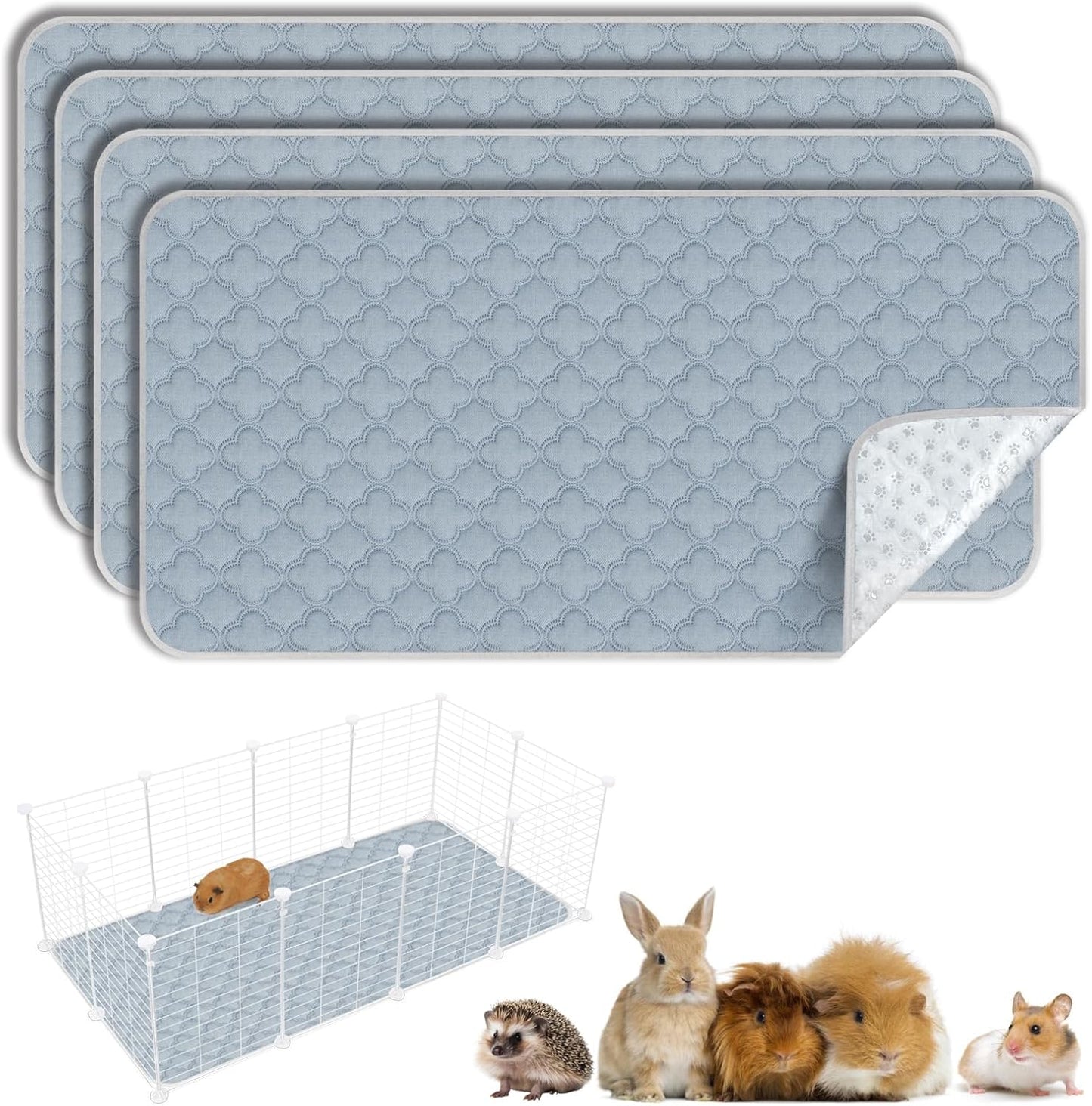 FunFurry Washable Pee Pads for Dogs - 4 Pack Reusable Pee Pads，Waterproof Puppy Pads，Pet Training Pads，Super Absorbent with Dog Paw Shape Non-Slip Backing (Cream, 18" X 24" - 4 Pack)