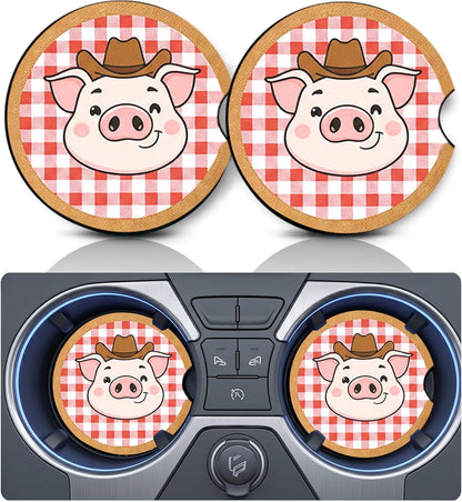 2PCS Dog Paw Print Car Cup Holder Coasters, Cars Coasters for Cup Holders, Anti Slip Rubber Mat with Finger Slot, Dogs Car Accessories Interior Decor, Dog Lover Gifts for Women, Men