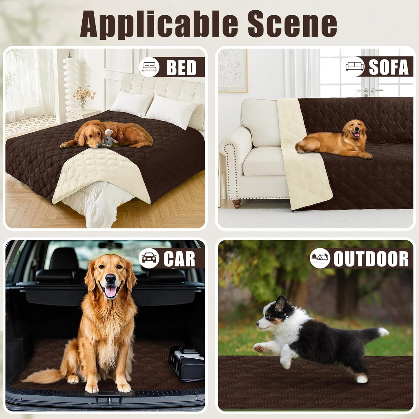 Smiry Waterproof Dog Bed Cover Blanket 30x70, Soft Reversible Pet Blanket, Washable Leakproof Cats Dogs Couch Cover for Sofa, Couch, Furniture, Grey/Dark Grey